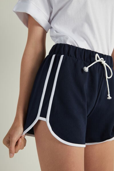 Fleece Shorts with Piping