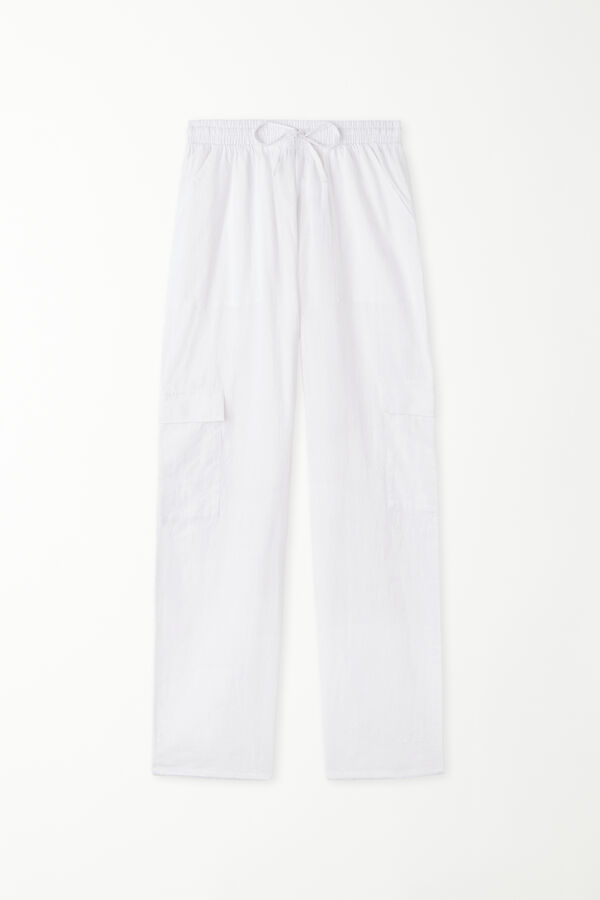 Super Light Cotton Trousers with Cargo Pockets  
