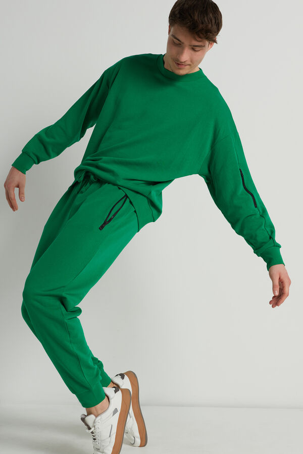 Pantalon en Molleton avec Poches Zippées  