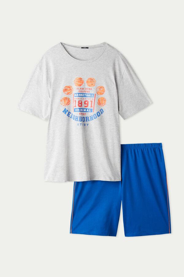 Short Cotton Basketball Print Pyjamas  