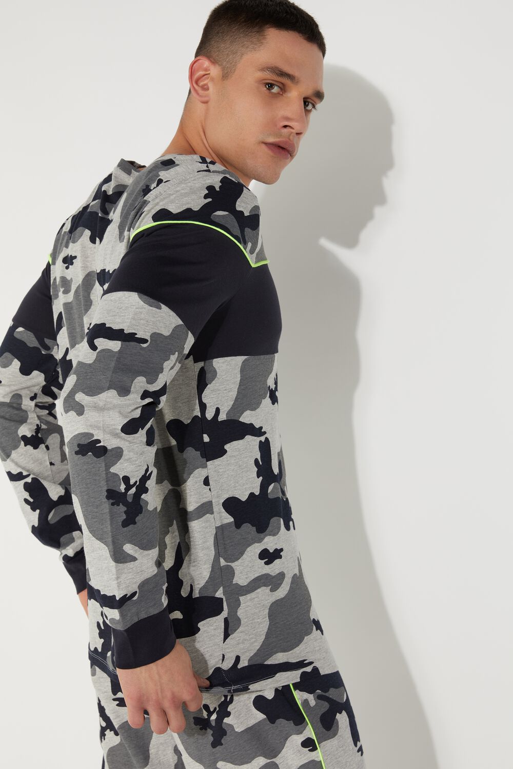 Men's Camouflage Print Long Pajamas Tezenis