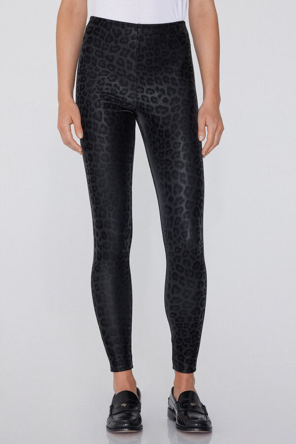Leggings Termici Effetto Pelle Maculato  