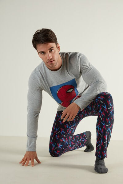 Pijama Largo de Hombre con Estampado Spider-Man