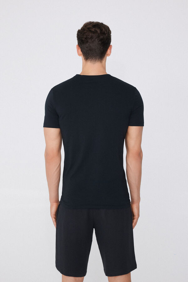 V-Neck Stretch-Cotton T-Shirt  