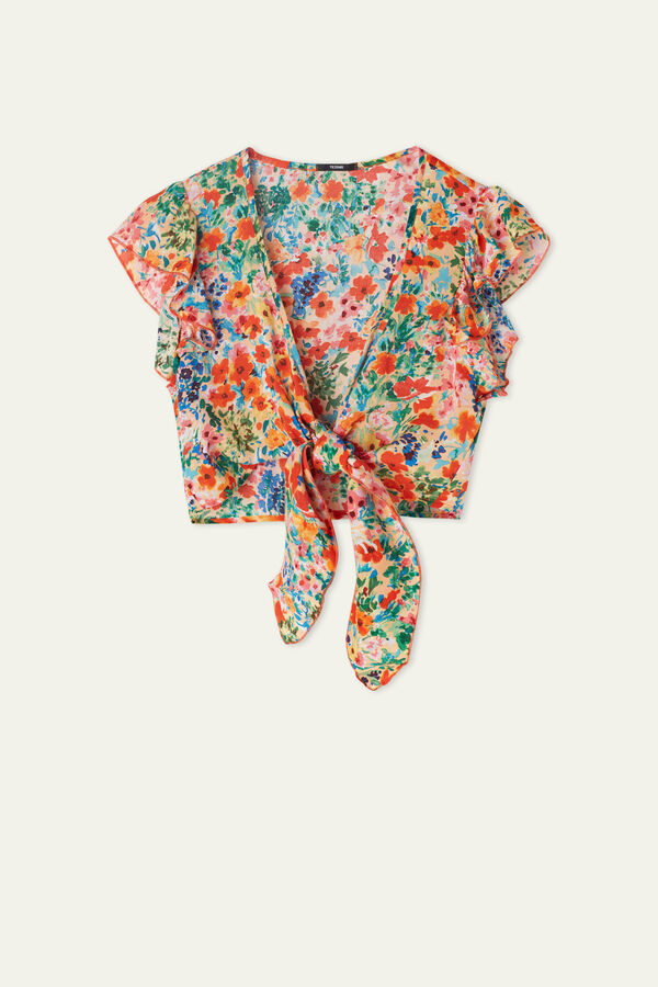 Short Frill Top with Knot  