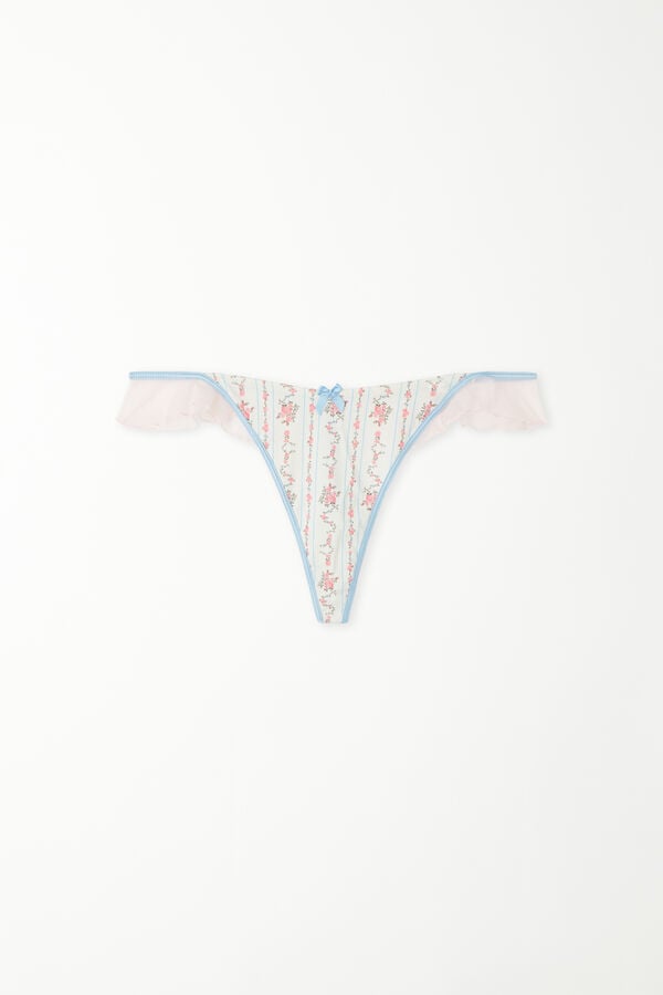Dreaming Flowers High-Cut G-String with Thin Tanga-Style Panel  