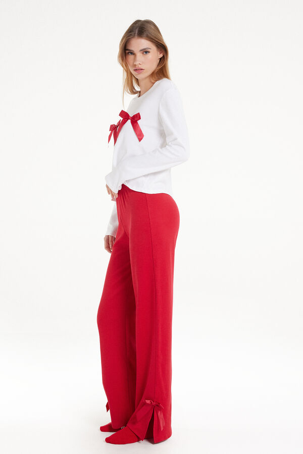 Full-Length Heavy Cotton Pajamas with Bows  