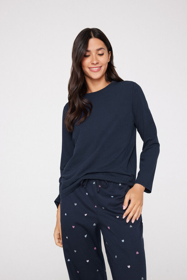 Langarm-Rundhalsshirt aus Baumwolle mit Modal  