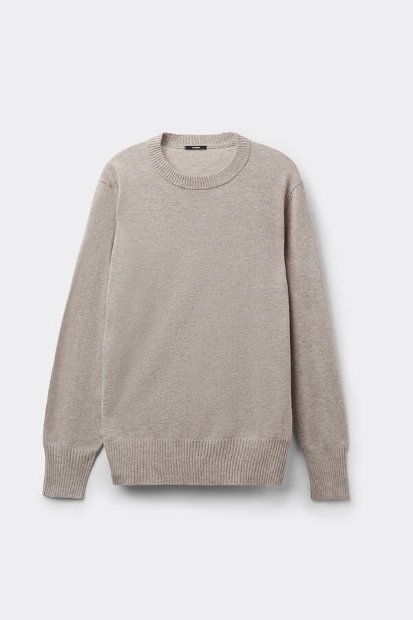 Maglia Pesante Manica Lunga Girocollo con Lana  