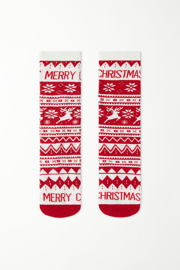 Men’s Thick Long Socks with Christmas Print  