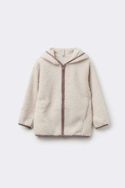 Giacca Teddy con Zip e Cappuccio Bimbi Unisex
