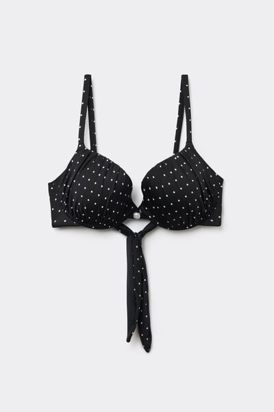 Polka Dot Bead Lightly Padded Push-Up Bikini Top