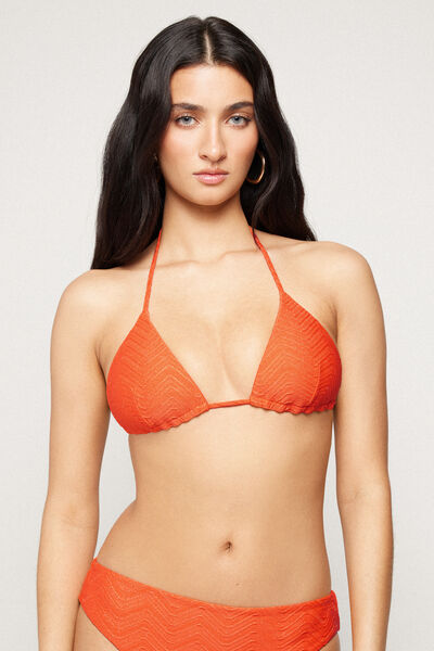 Leicht wattiertes Triangel-Bikinioberteil Sparkling Touch Orange