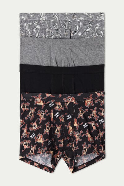 Pack of 4 Cotton Boxers with Looney Tunes Print