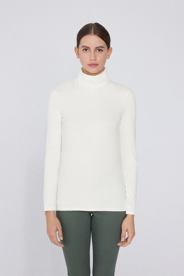 Shirt mit Rollkragen aus Baumwolle und Thermo-Modal  