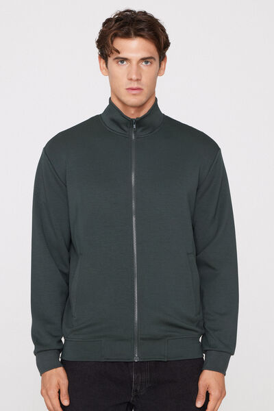 Felpa Zip Collo Alto Superior Softness