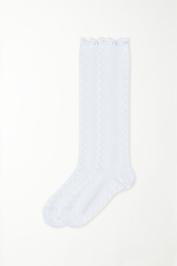 Long Lightweight Patterned Cotton Socks  