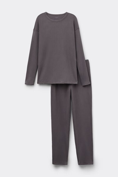 Pigiama Lungo Girocollo a Costine