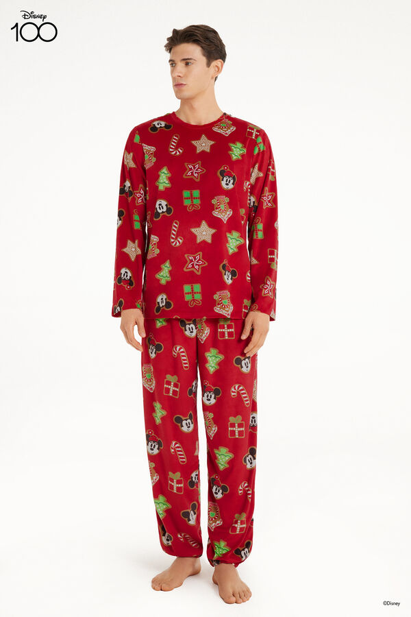Men’s Full-Length Micro-Fleece Disney-Print Pajamas  