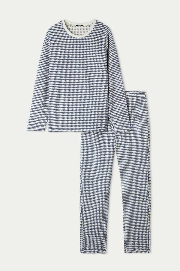 Langer Pyjama aus Fleece mit 3D-Print  