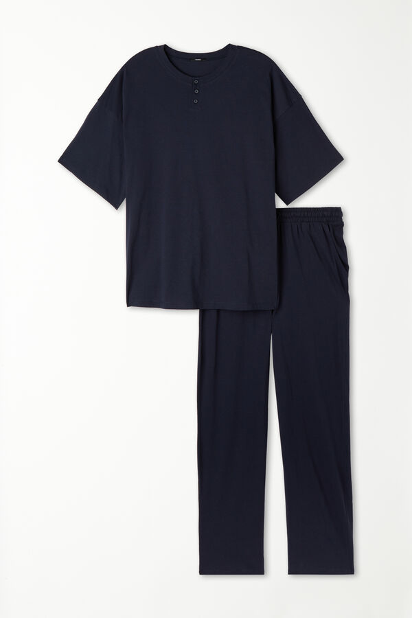 Oversized Full Length Half Sleeve Cotton Pajamas  