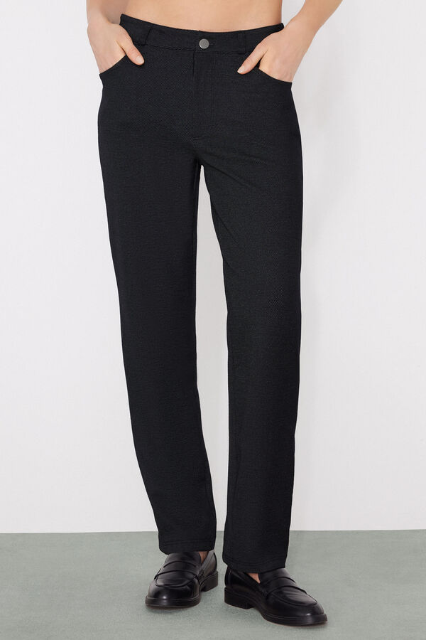 Pantaloni Lunghi Dritti Effetto Denim  