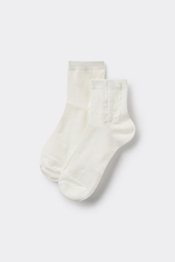 Socquettes Coton Imprim&eacute; avec Application Femme  