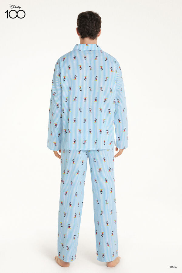Dlhé Rozopínateľné Pyžamo z Bavlneného Plátna s Potlačou Disney 100  