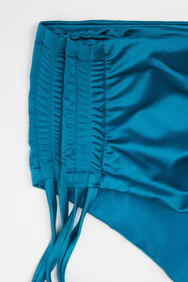 Bikini Slip Alto Arriccio Shiny Glam Blu  