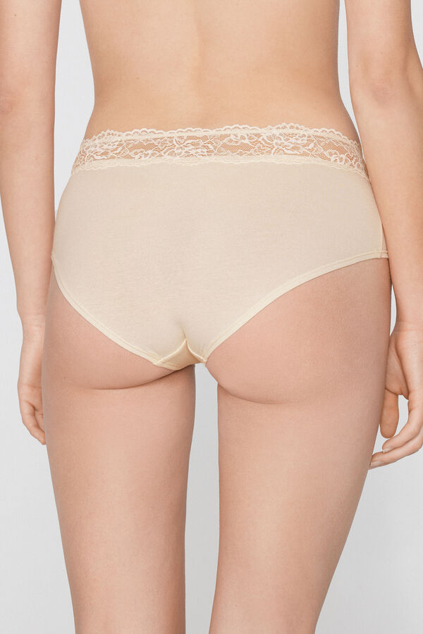 French Knickers in Cotton with Recycled Lace  