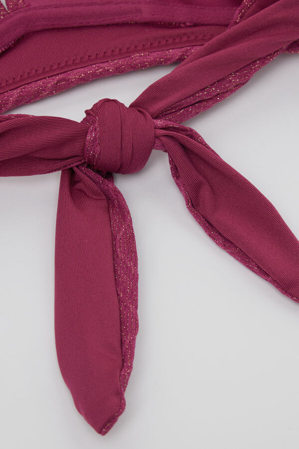 Bikini Tri&aacute;ngulo Tirante Ancho Sparkling Touch Malva  