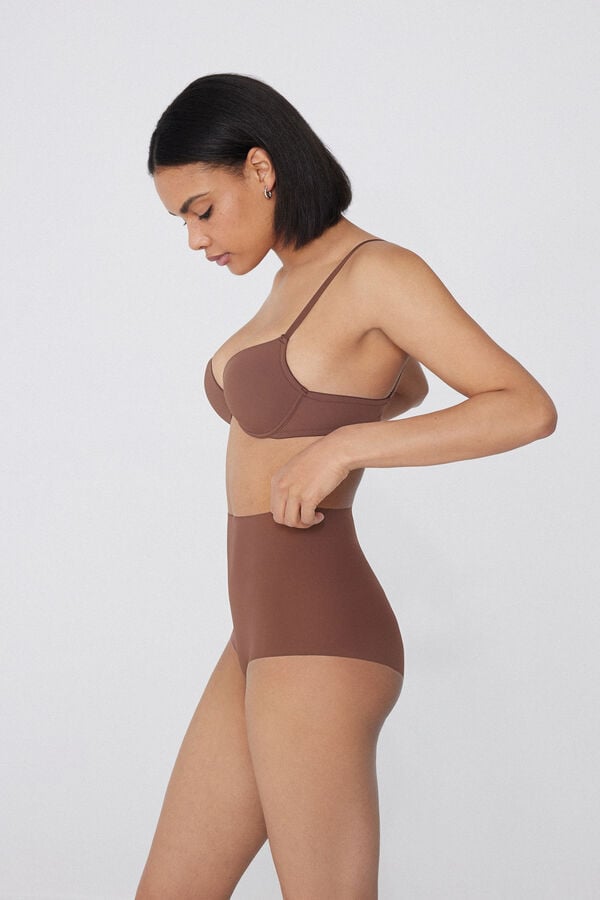 High-Waisted Laser-Cut Recycled Microfibre French Knickers  