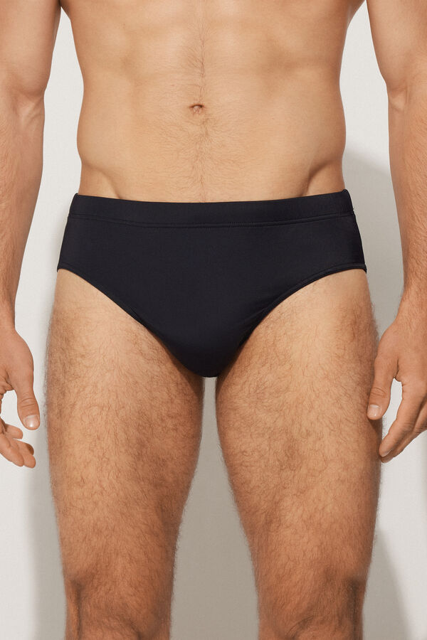 Basic-Badehose aus einfarbiger Mikrofaser  