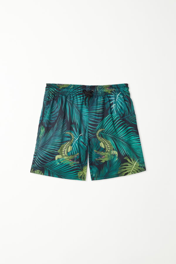 Boys’ Printed Canvas Swimming Shorts  