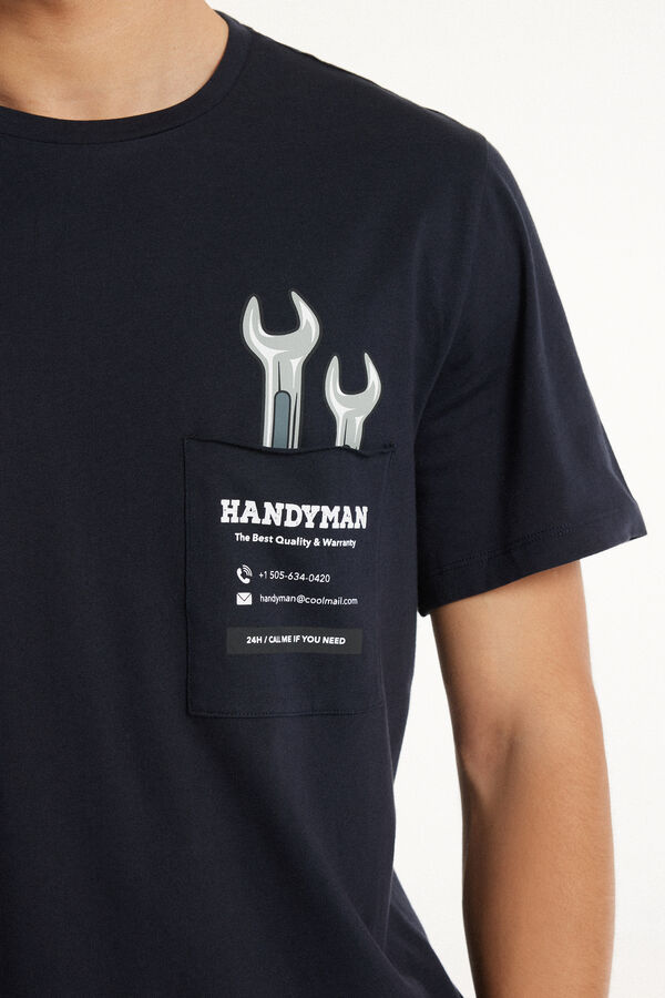 Short Cotton Pyjamas with “Handyman" Print  