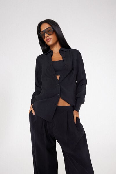 Camicia in Tela Suede Touch