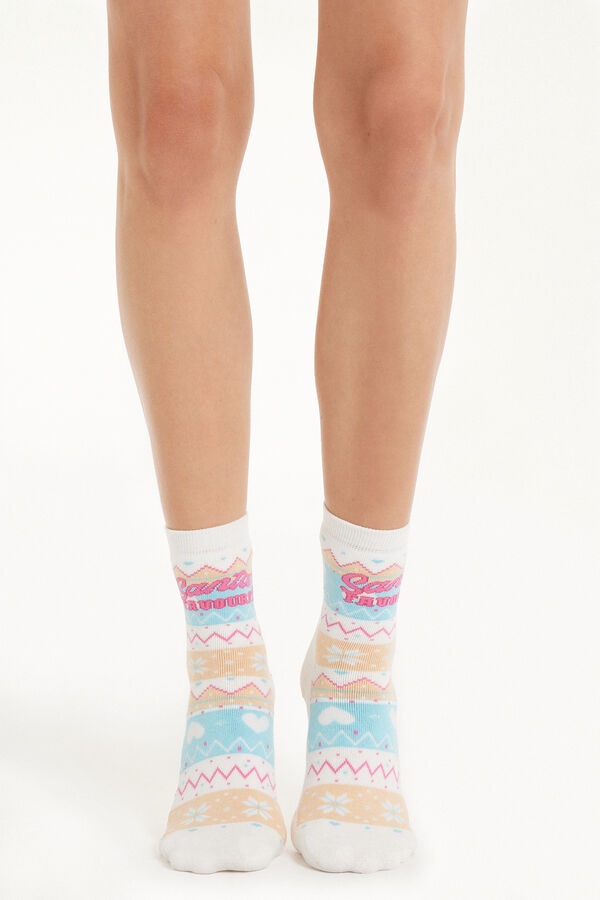 Short Patterned Non-Slip Socks  