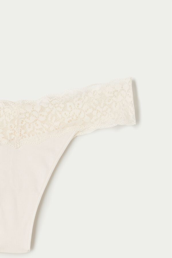 Recycled Cotton and Lace Brazilian Panties  
