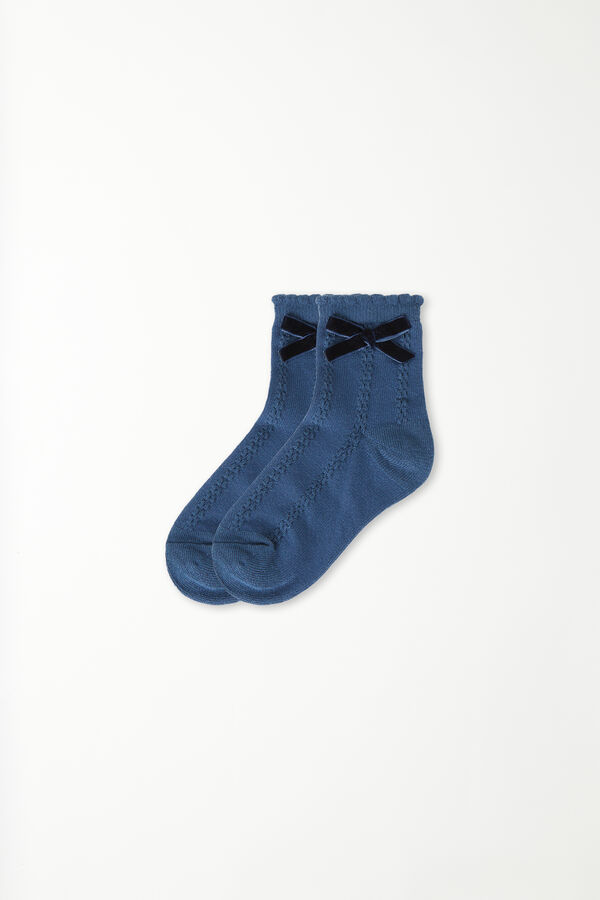 Бавовняні Ажурні Шкарпетки з Бантиком для Дівчинки  