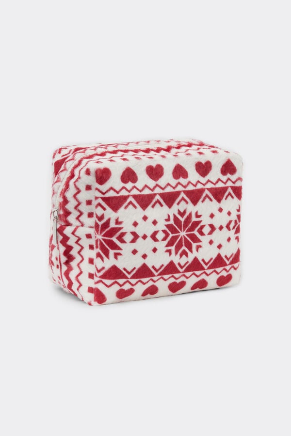 Beauty Case in Pelo con Zip  