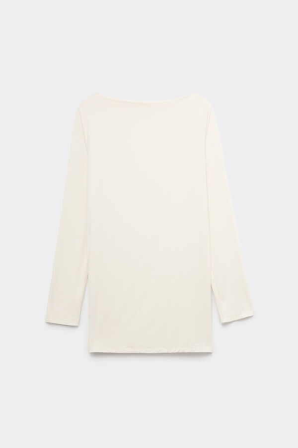 Long Sleeve Top with Boat Neck  