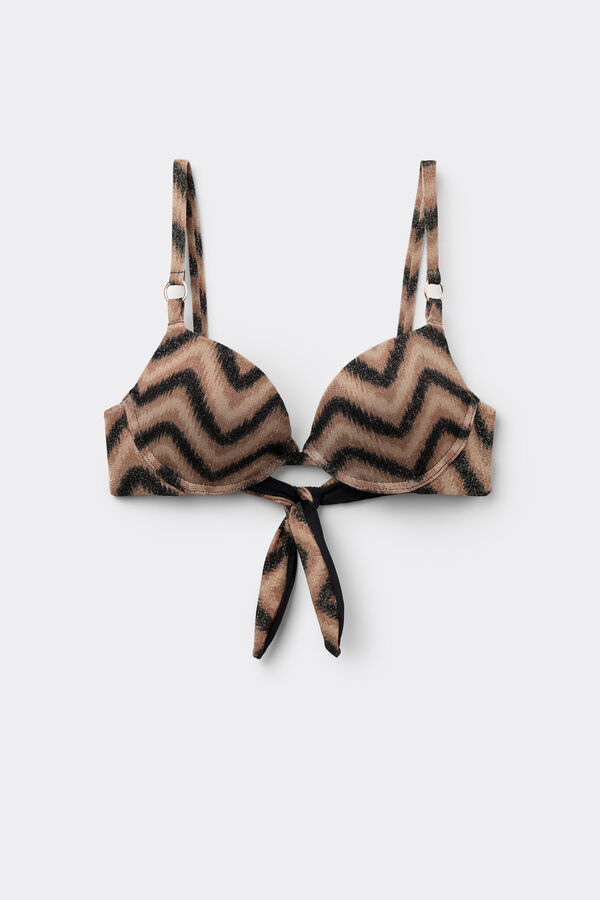 Biustonosz Bikini Push-Up Usztywniony Chevron Shine  