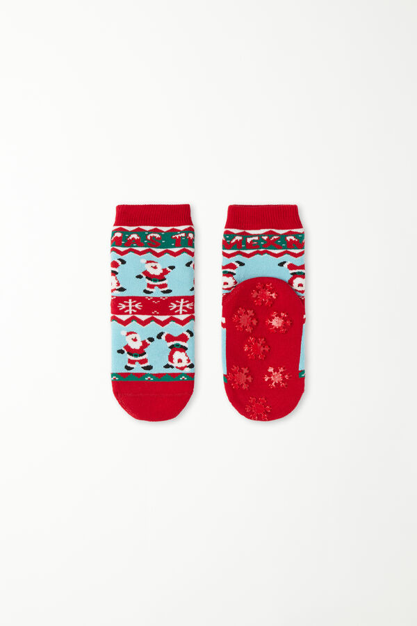 Kids’ Unisex Short Non-Slip Christmas-Print Socks  