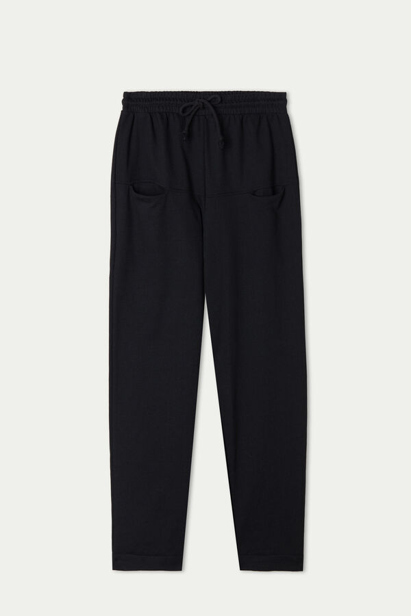 Fleece Trousers with Welt Pockets  