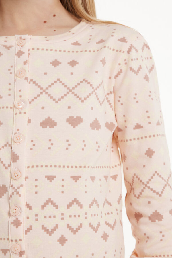 Girls’ Nordic Print Heavy Cotton Onesie Pyjamas  