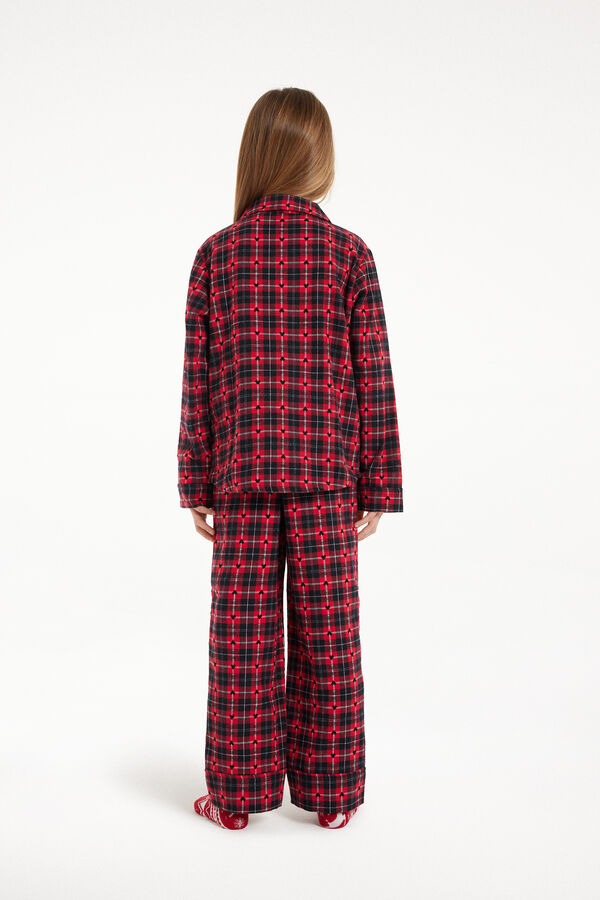 Girls’ Long Button-Front Flannel Pyjamas  