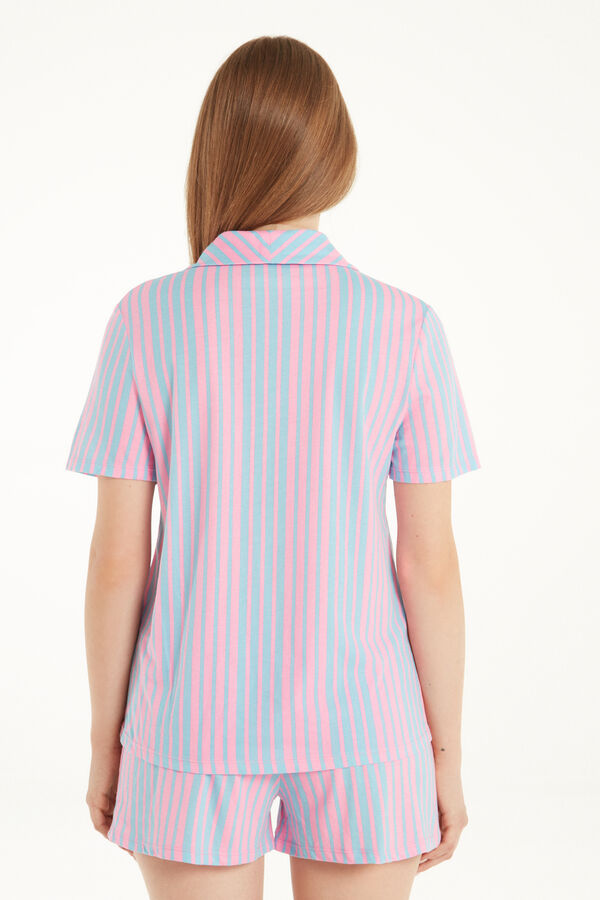 Short-Sleeved Short Cotton Button-Up Pyjamas  