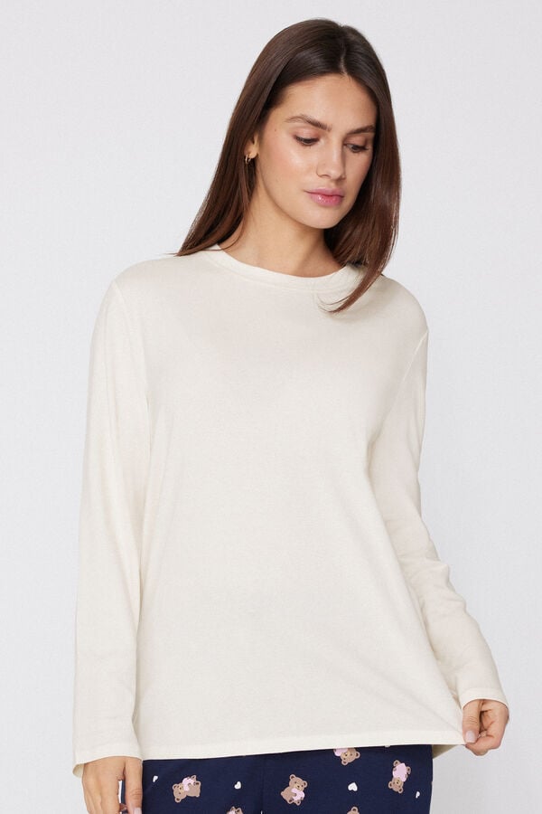 Maglia Manica Lunga Girocollo Cotone e Modal  