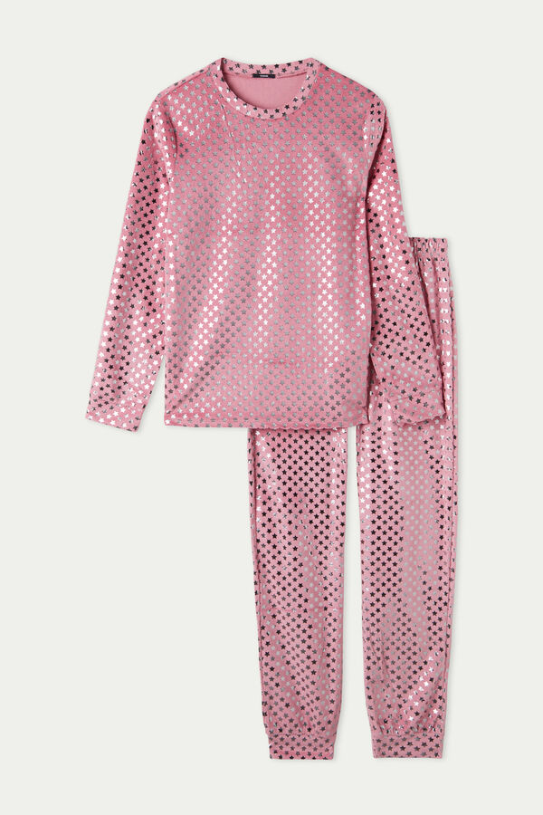 Long Foil Star Microfleece Pyjamas  