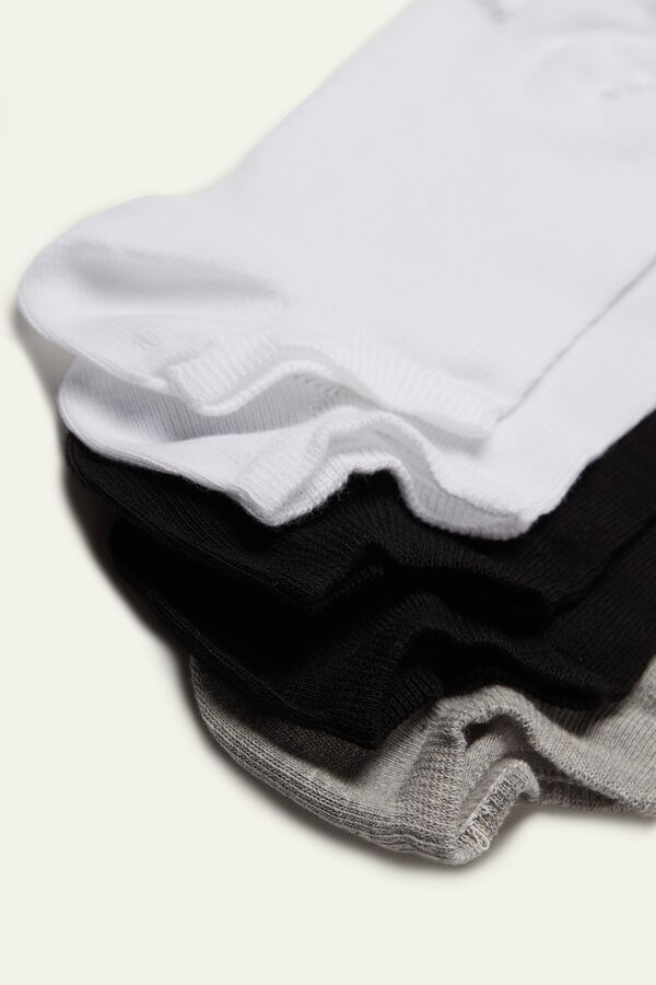 5 X Plain Colour Cotton Trainer Socks  